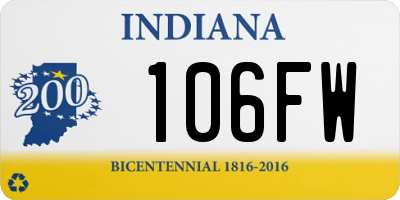 IN license plate 106FW