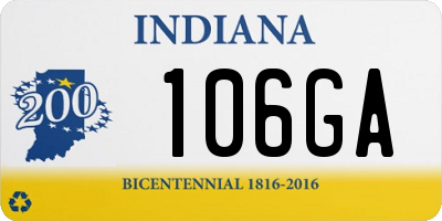 IN license plate 106GA