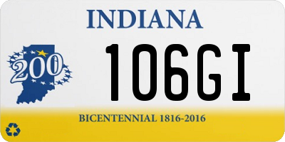 IN license plate 106GI