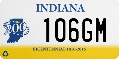 IN license plate 106GM