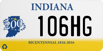 IN license plate 106HG
