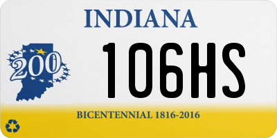 IN license plate 106HS