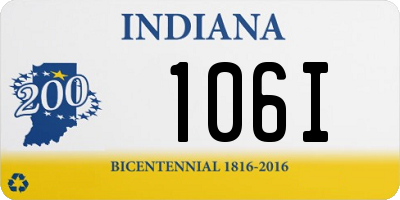 IN license plate 106I