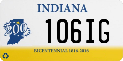 IN license plate 106IG