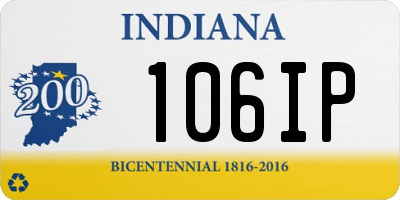 IN license plate 106IP
