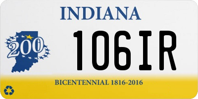 IN license plate 106IR