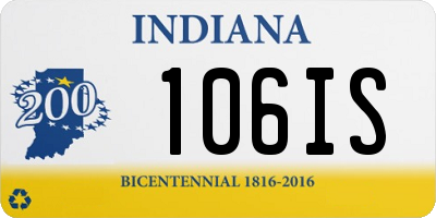 IN license plate 106IS