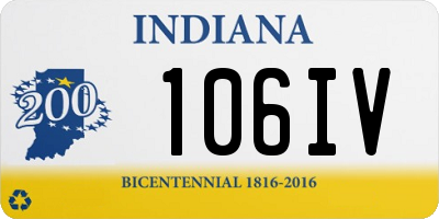 IN license plate 106IV