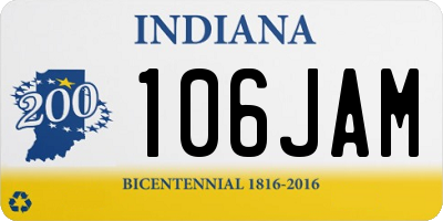 IN license plate 106JAM