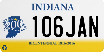 IN license plate 106JAN