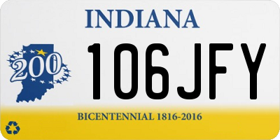 IN license plate 106JFY