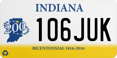 IN license plate 106JUK