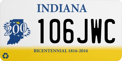 IN license plate 106JWC
