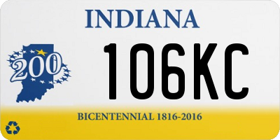 IN license plate 106KC