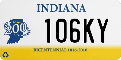 IN license plate 106KY