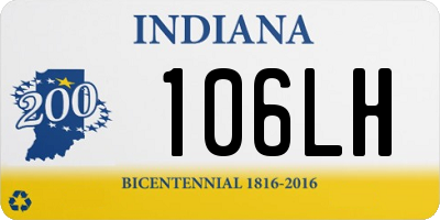 IN license plate 106LH