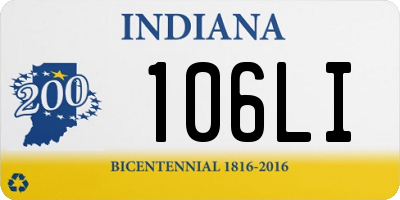 IN license plate 106LI
