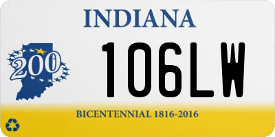 IN license plate 106LW