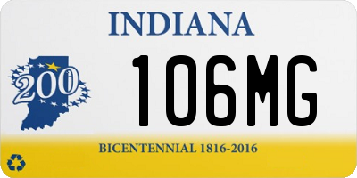 IN license plate 106MG