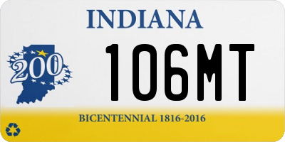 IN license plate 106MT