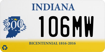 IN license plate 106MW