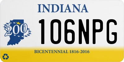IN license plate 106NPG