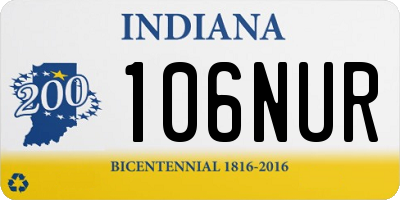IN license plate 106NUR