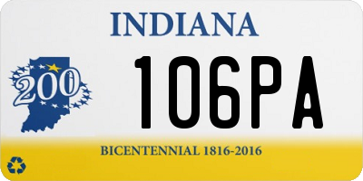 IN license plate 106PA
