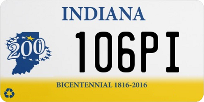 IN license plate 106PI