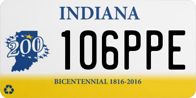 IN license plate 106PPE