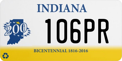 IN license plate 106PR