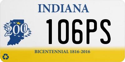 IN license plate 106PS