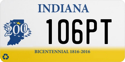 IN license plate 106PT