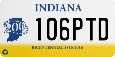 IN license plate 106PTD