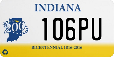 IN license plate 106PU