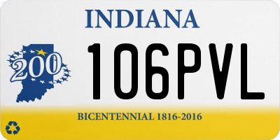IN license plate 106PVL
