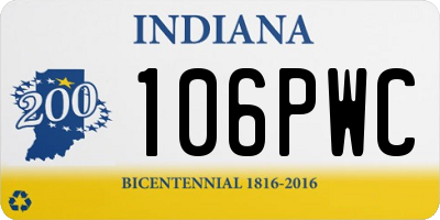 IN license plate 106PWC