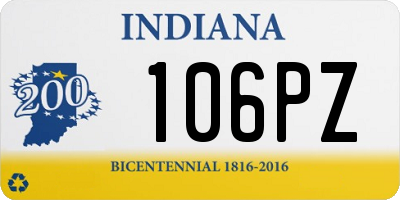 IN license plate 106PZ