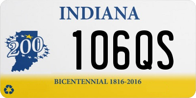 IN license plate 106QS