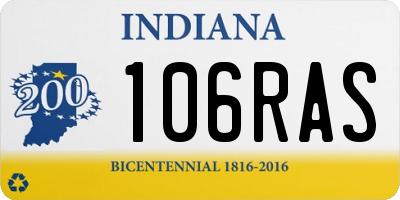 IN license plate 106RAS