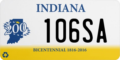 IN license plate 106SA