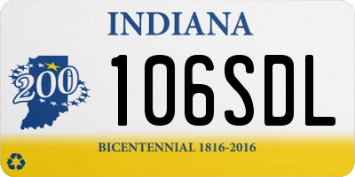 IN license plate 106SDL