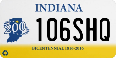 IN license plate 106SHQ