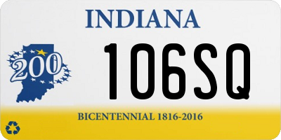 IN license plate 106SQ