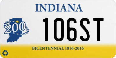 IN license plate 106ST