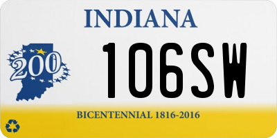 IN license plate 106SW