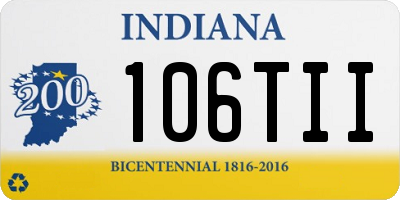 IN license plate 106TII