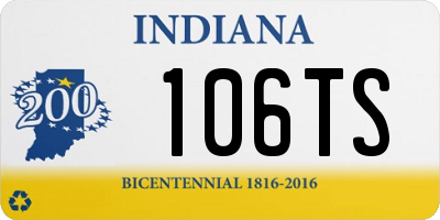 IN license plate 106TS