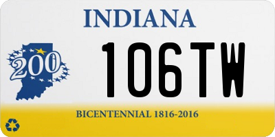 IN license plate 106TW