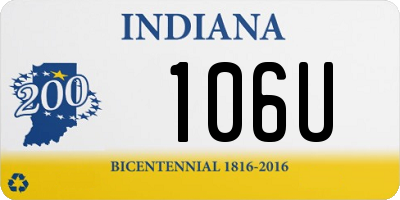 IN license plate 106U